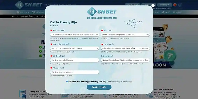 Điều kiện để đăng ký SHBET